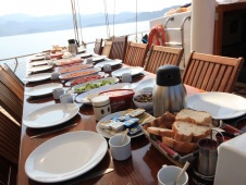 Het Turks ontbijt verspreid